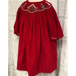 Smocked Gingerbread House Dress for Little Girl